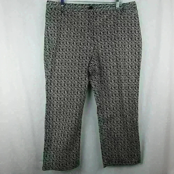 JACLYN SMITH CAPRI BLACK BROWN PANT SZ 16 - Picture 1 of 4